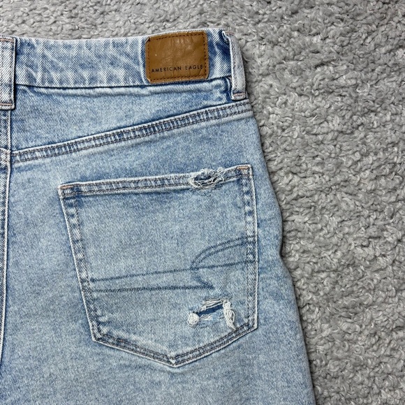 American Eagle Shorts Womens 8 Curvy Mom High Rise Strigid Stretch Light Raw Hem - Picture 5 of 6